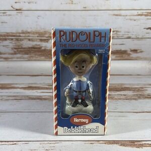 2002 Toysite Rudolph Red-Nosed Reindeer Hermey Dentist Bobblehead w/ Box